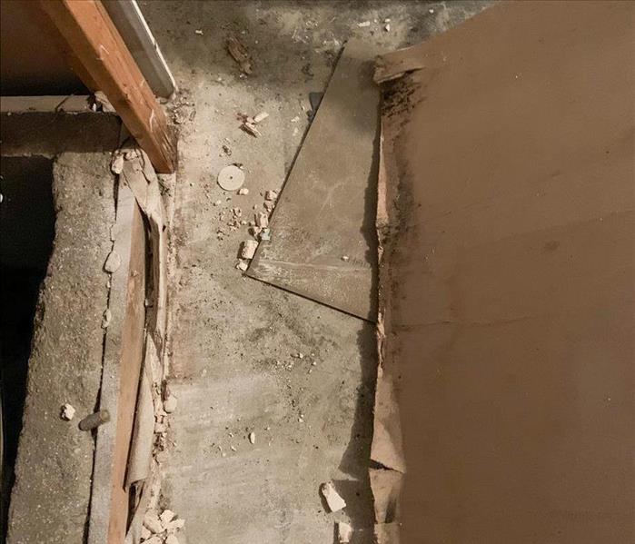Removed materials from a basement because of mold